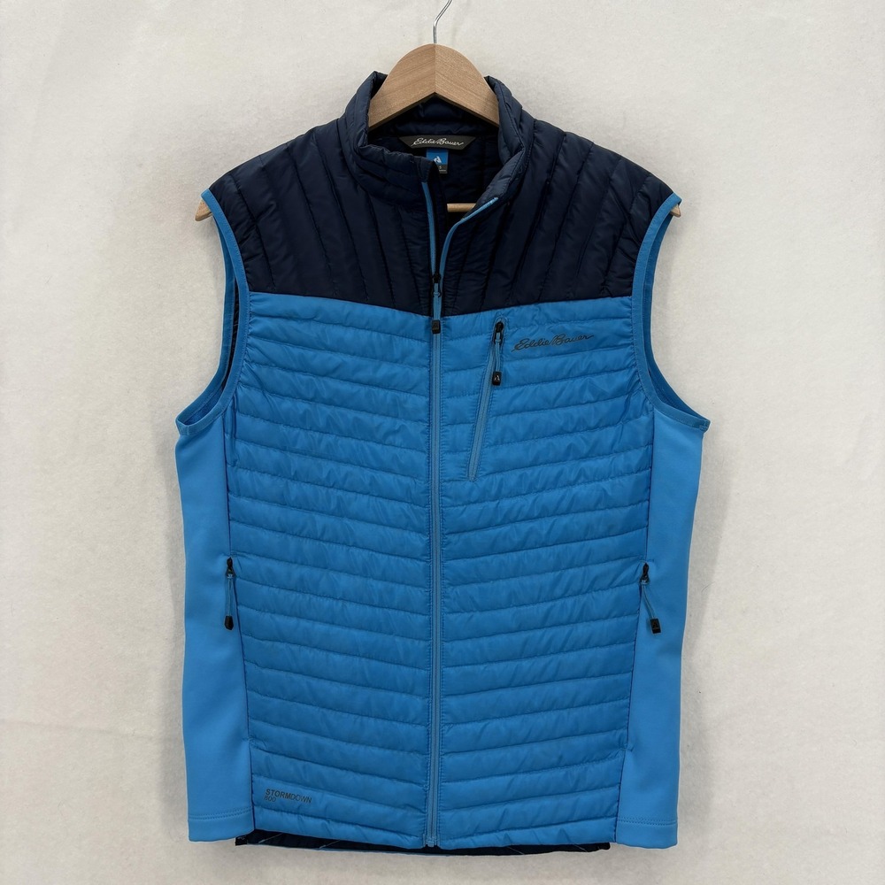 Eddie Bauer Vest Mens Small Blue First Ascent StormDown Quilted StormDown 800